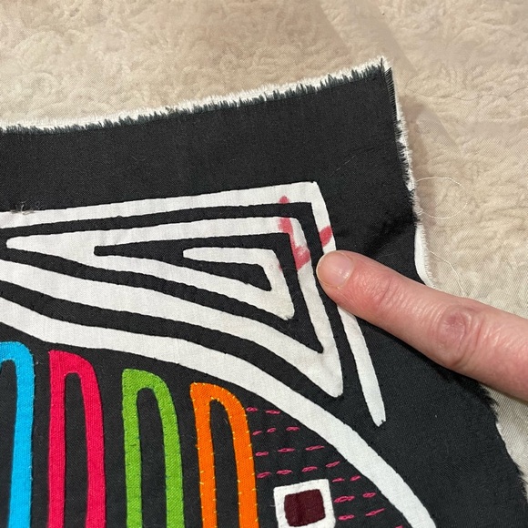 Vintage Kuna Mola Panama Columbia Unframed Traditional Textile Art BIRD - Picture 8 of 10